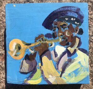 New Orleans trumpet player painting
